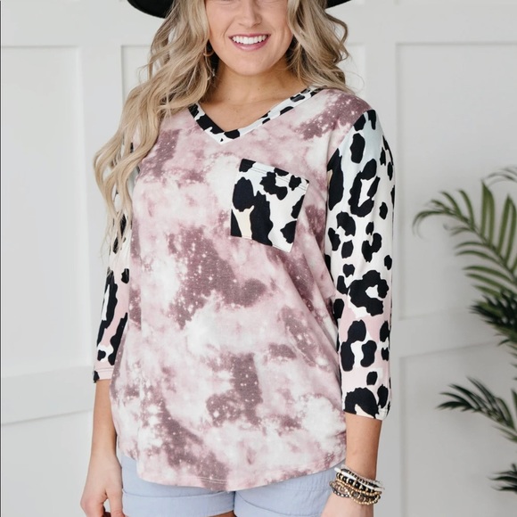 Destiny Tie Dye Animal Top - Picture 1 of 2